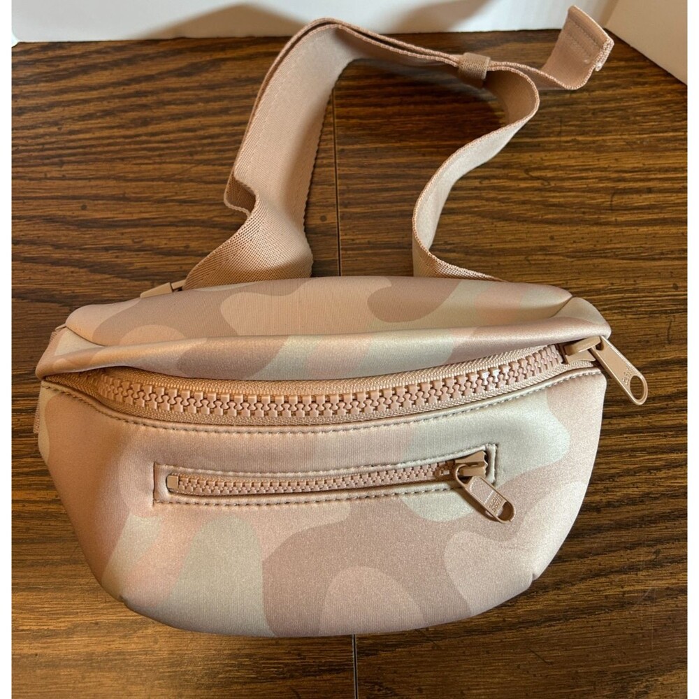 Dagne Dover Ace Belt Bag Pink Camo Scuba Fanny Pack Crossbody Sling Bag